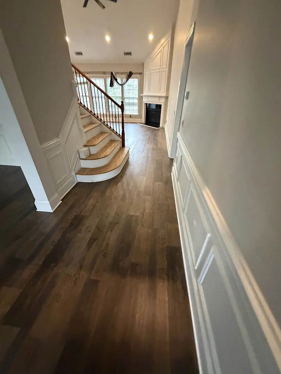 Warm-toned LVP flooring South Charlotte NC