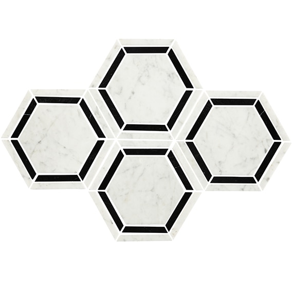 Black/White Hex M753 Tile