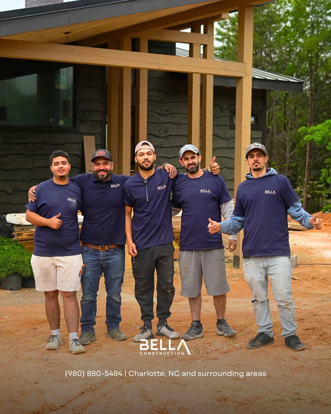 Bella Construction crew working on a Charlotte NC project