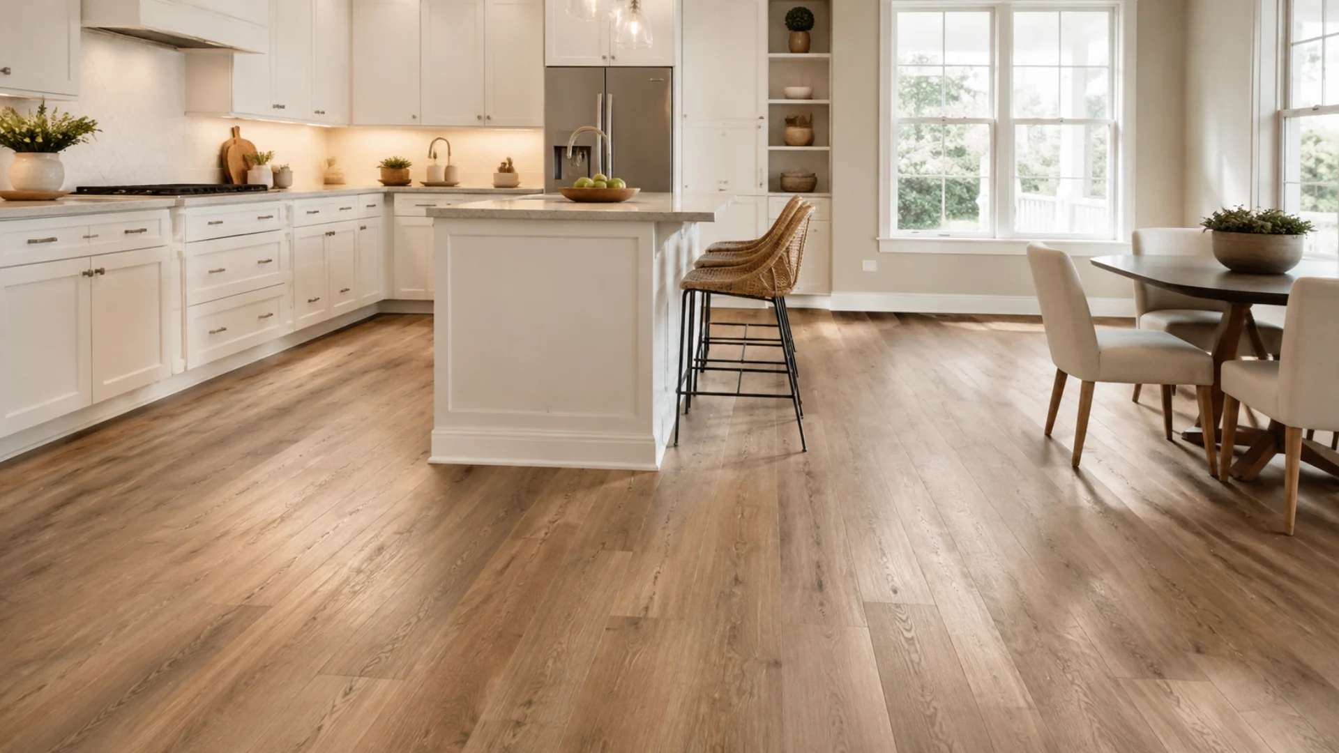 Water resistant laminate flooring in a Charlotte NC kitchen